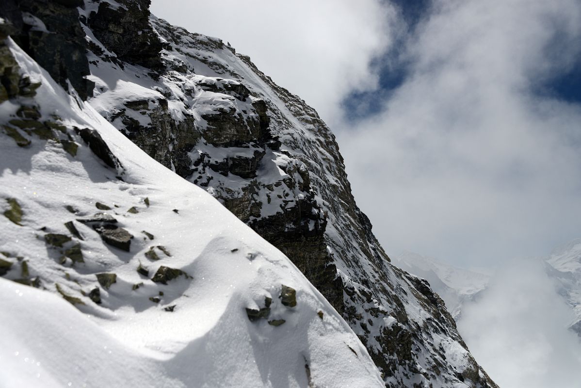 52 Lhakpa Ri Steep Rocky Face From The Beginning Of The Rock Band 6960m On The Way To Lhakpa Ri Summit 